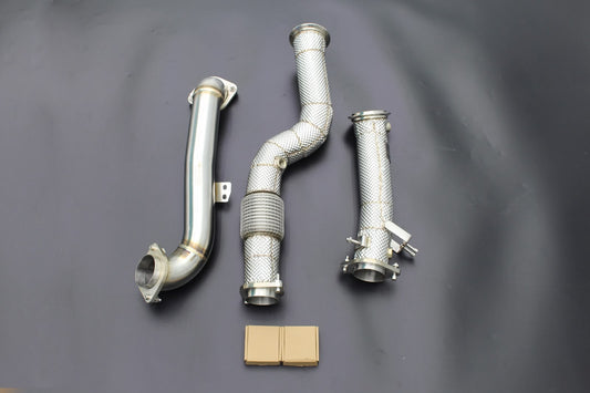 BMW G80 M3 G82 M4 G8X Catless Downpipes (with Mesh Heat Shield)
