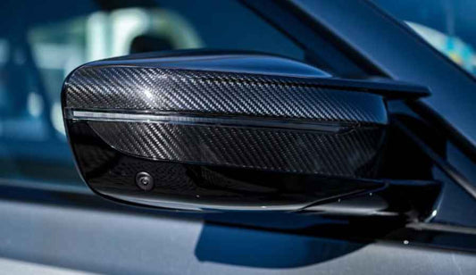 BMW M-Style Dry Carbon Fibre Side Wing Mirror Cover Caps