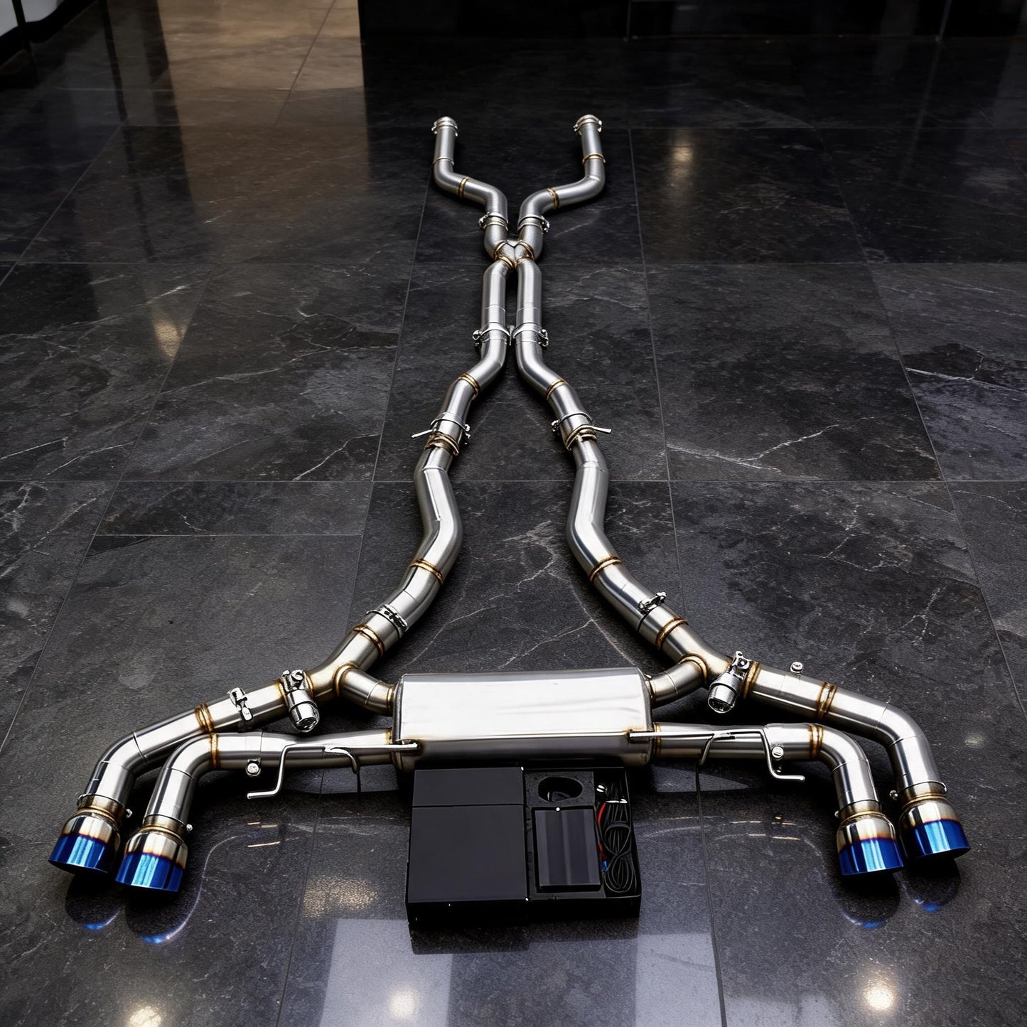 BMW G82 G83 M4 S58 Stainless Steel Valved Catback Exhaust System (Burnt Blue Tips)