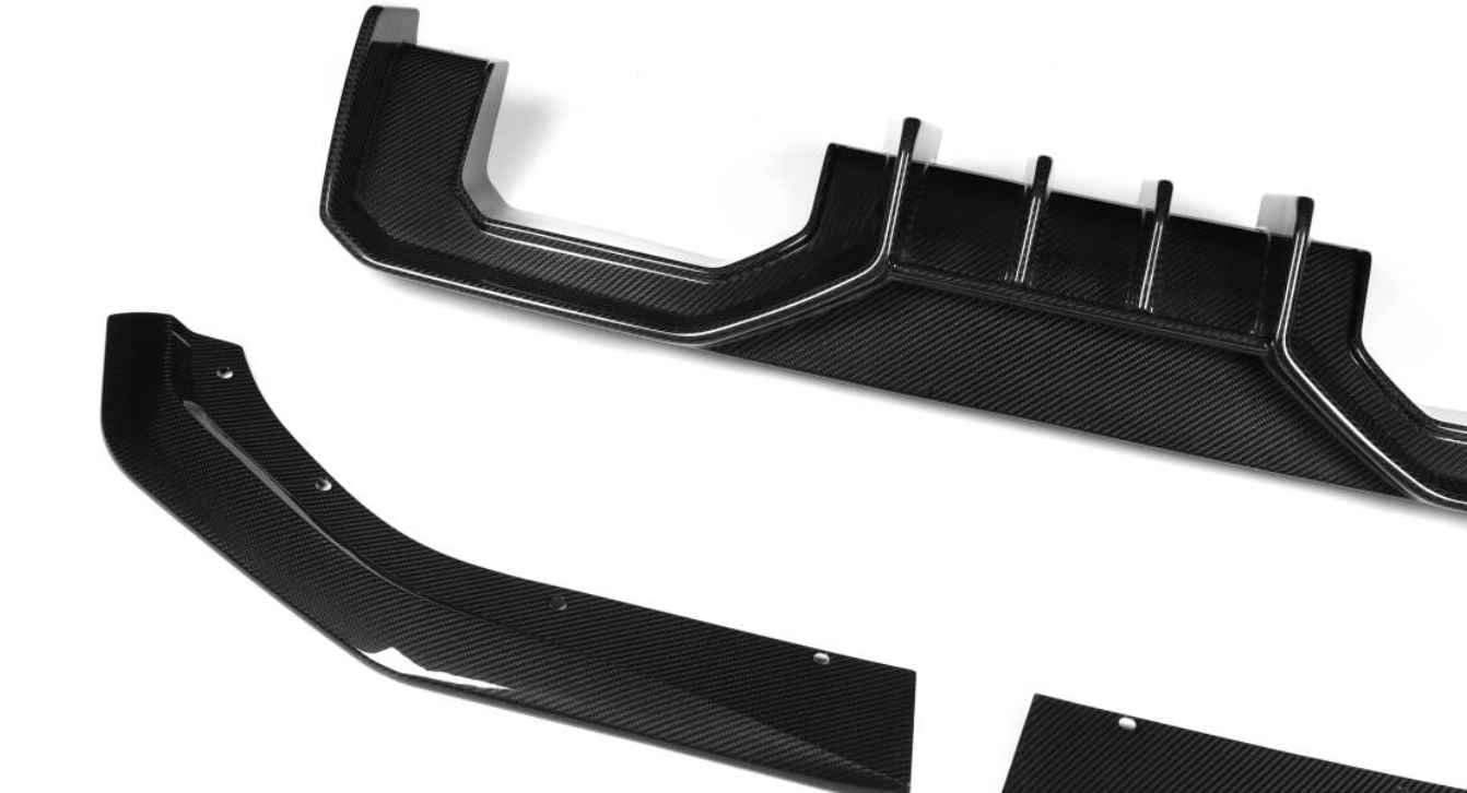 BMW G80 G81 G82 G83 M Performance Style Dry Carbon Fiber 3-Piece Rear Diffuser Kit (with Side Pod Splitters)