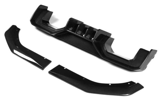 BMW G80 G81 G82 G83 M Performance Style Dry Carbon Fiber 3-Piece Rear Diffuser Kit (with Side Pod Splitters)