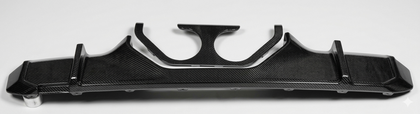 BMW G80 G82 G83 G87 M Performance Style Dry Carbon Fiber Center-Exit Rear Diffuser Trim